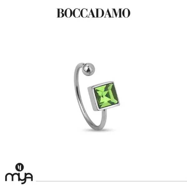 Anello contrariè con cristallo verde peridot    