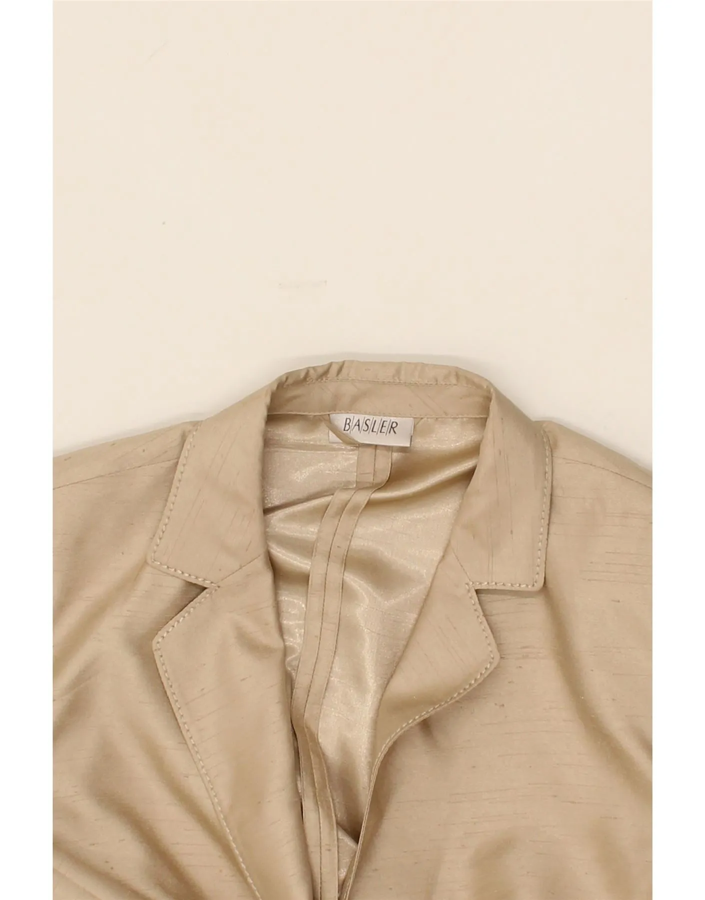 BASLER Womens 2 Button Blazer Jacket UK 12 Medium  Beige Polyester