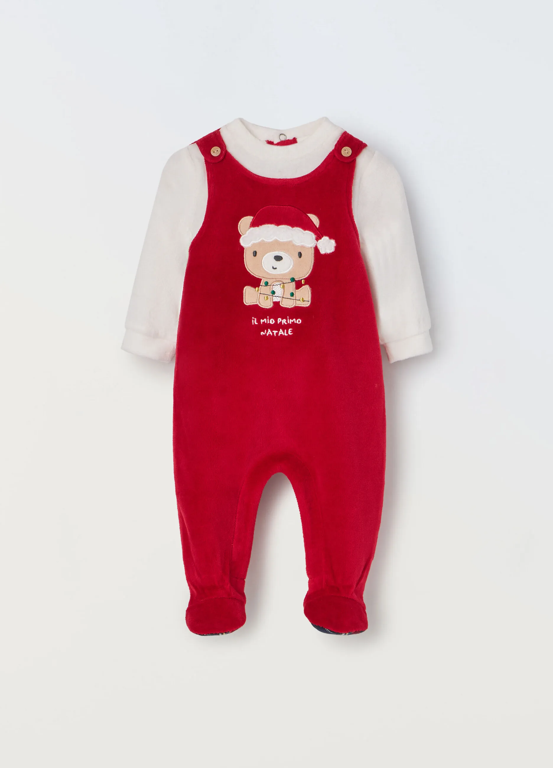 BLUKIDS  Tutina velour misto cotone neonato