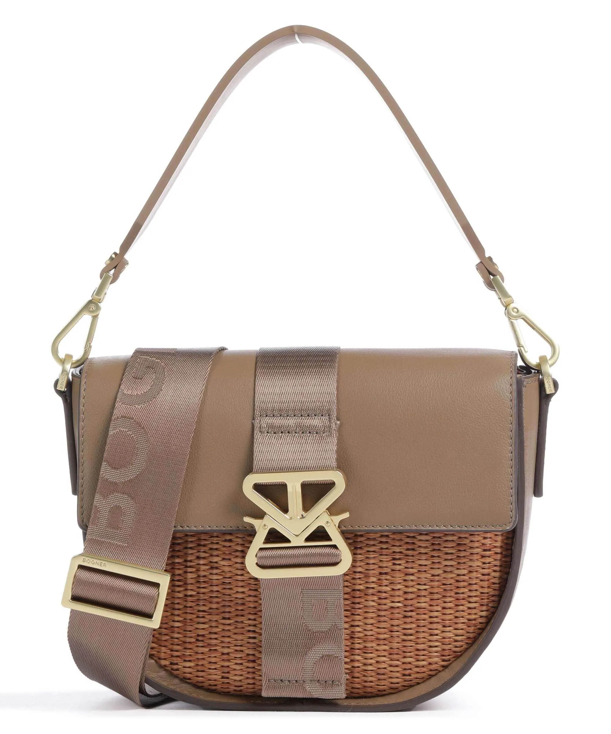  Bogner Zuoz Rafia Cassy Borsa a spalla pelle di vacchetta grana, libro marrone  