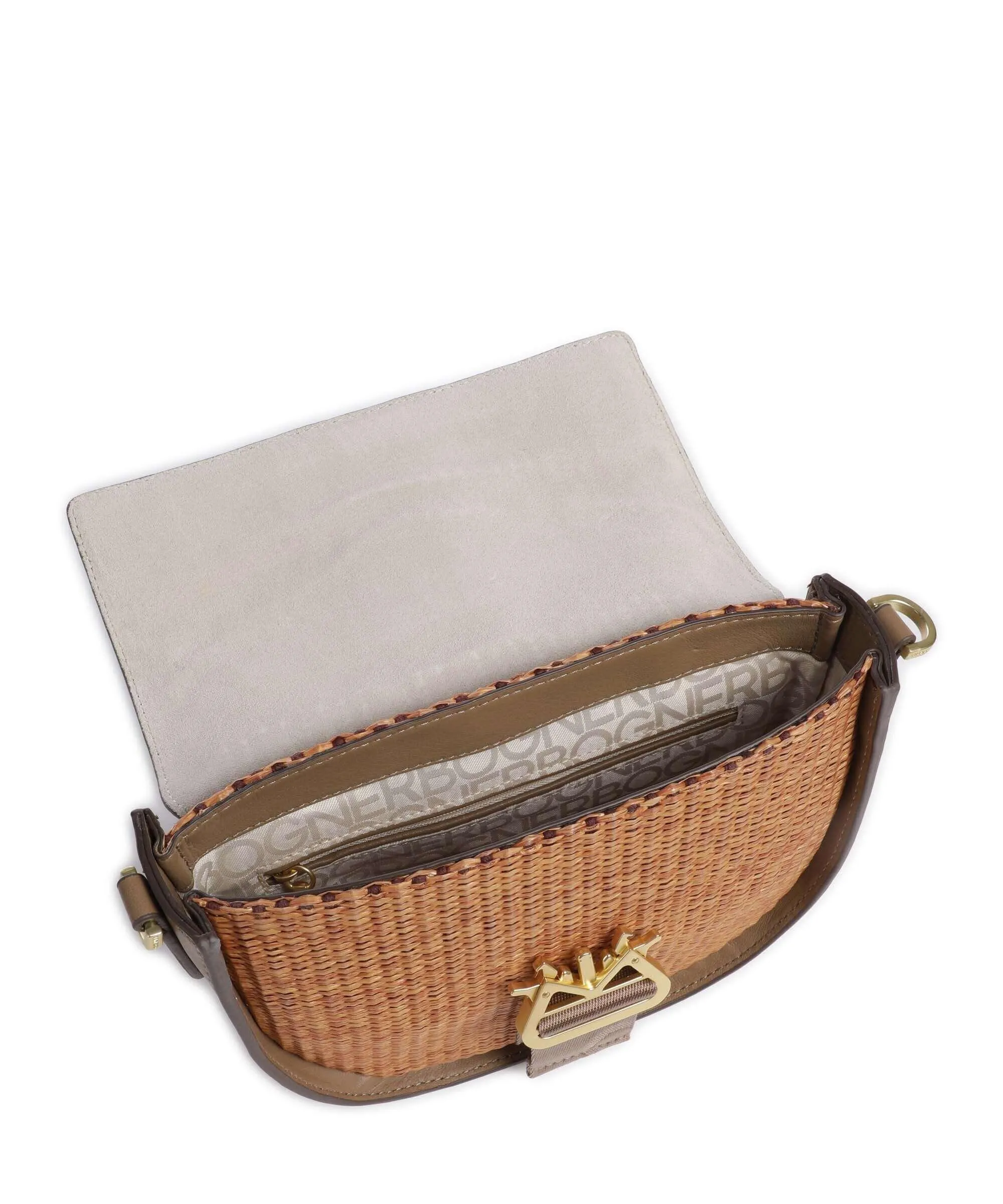  Bogner Zuoz Rafia Cassy Borsa a spalla pelle di vacchetta grana, libro marrone  