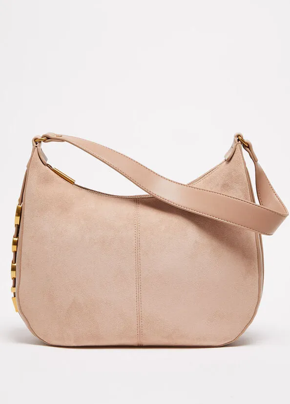 Borsa a spalla effetto suede