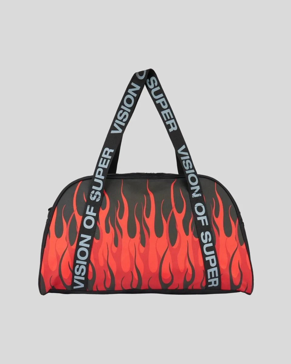 BORSA DA PALESTRA NERA CON DOPPIA FIAMMA