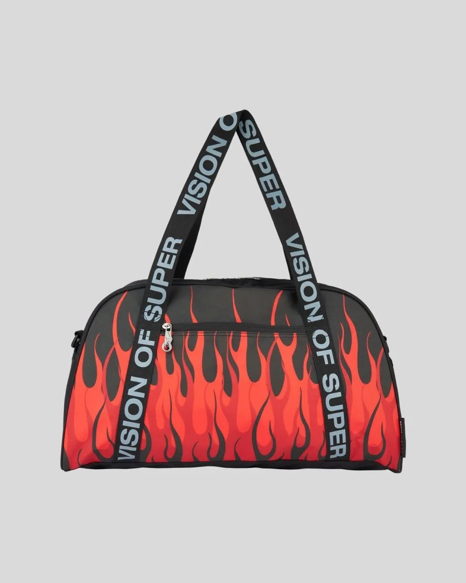 BORSA DA PALESTRA NERA CON DOPPIA FIAMMA