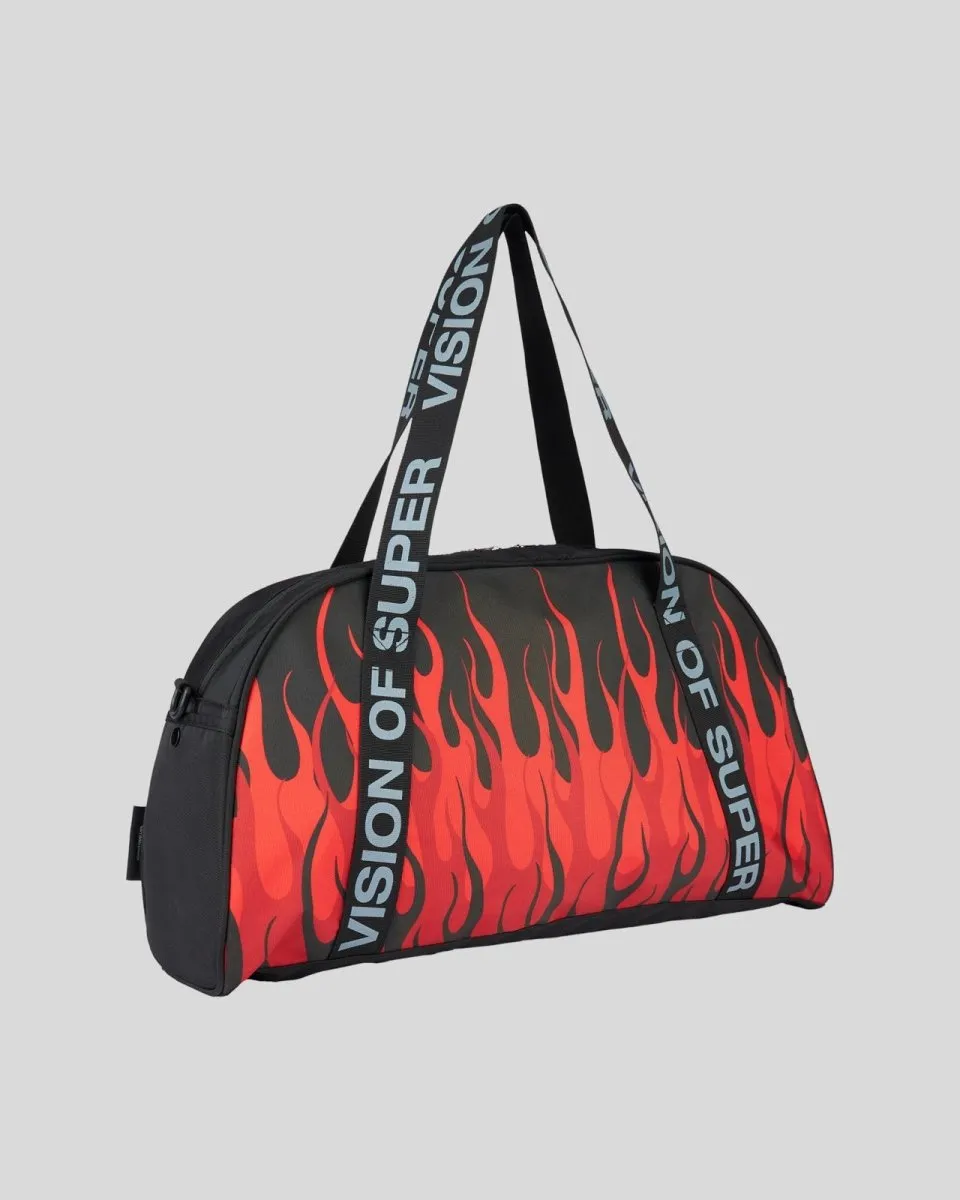 BORSA DA PALESTRA NERA CON DOPPIA FIAMMA