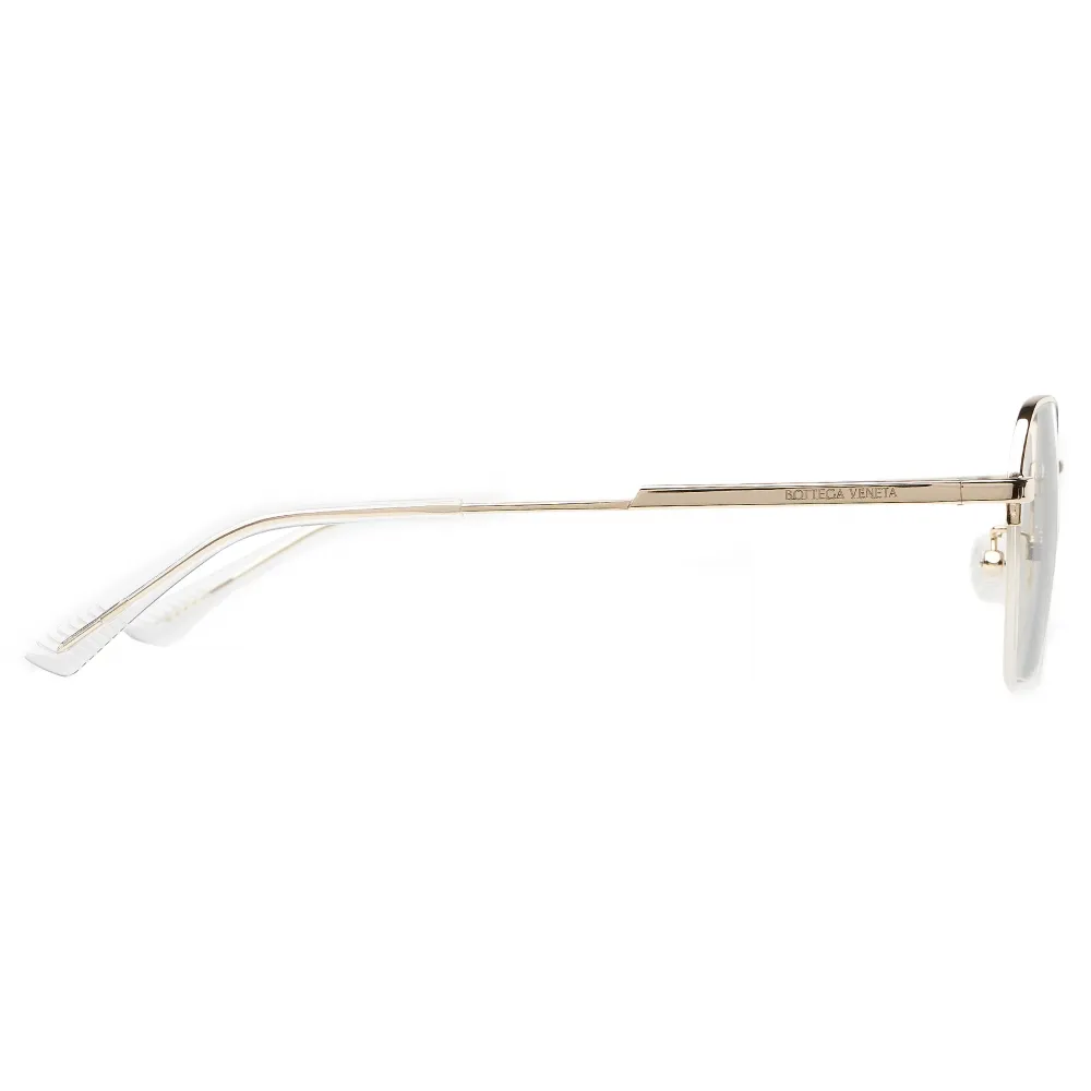 Bottega Veneta - Occhiali da Vista Panthos Semi-Senza in Metallo - Oro Trasparente - Bottega Veneta Eyewear