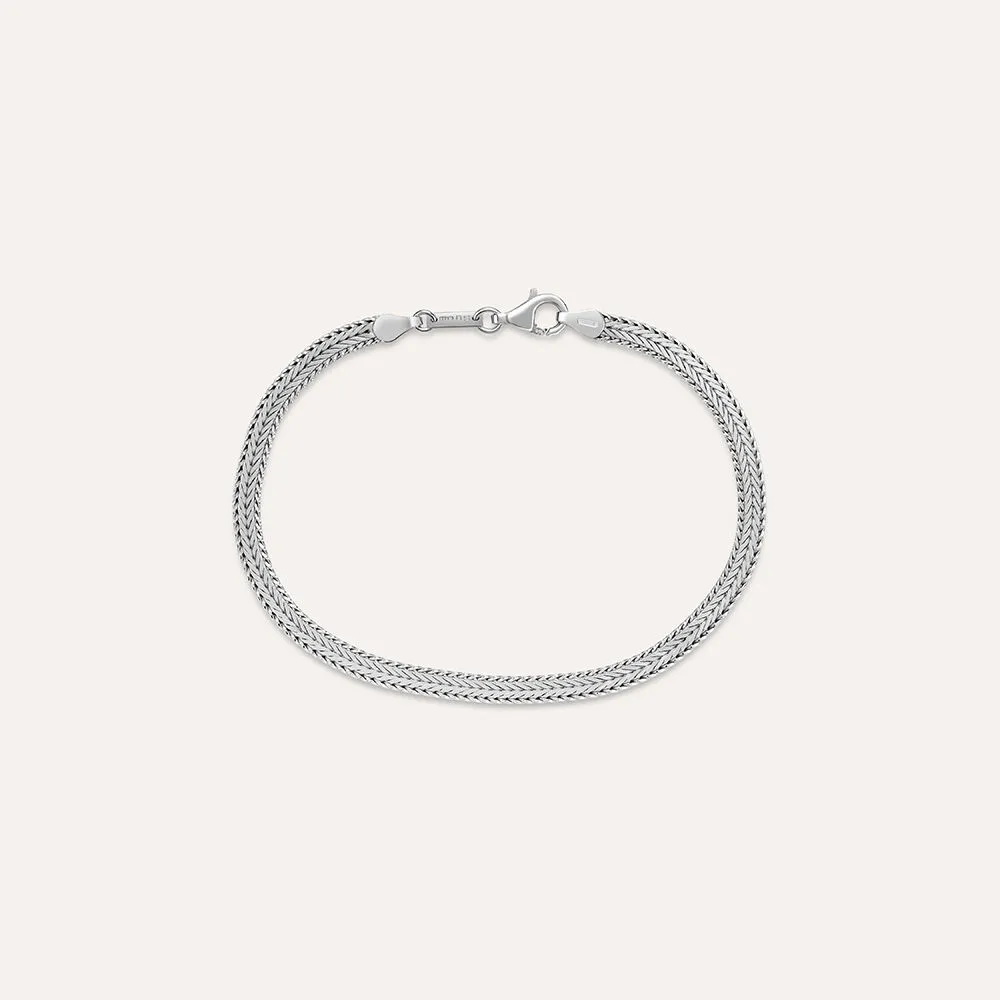 Bracciale Catena Gentleman Argento Rodiato 925/1000 Maglia Treccia 21 cm 1671310