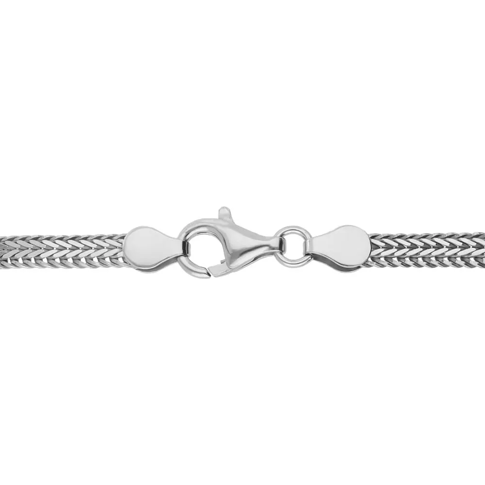 Bracciale Catena Gentleman Argento Rodiato 925/1000 Maglia Treccia 21 cm 1671310