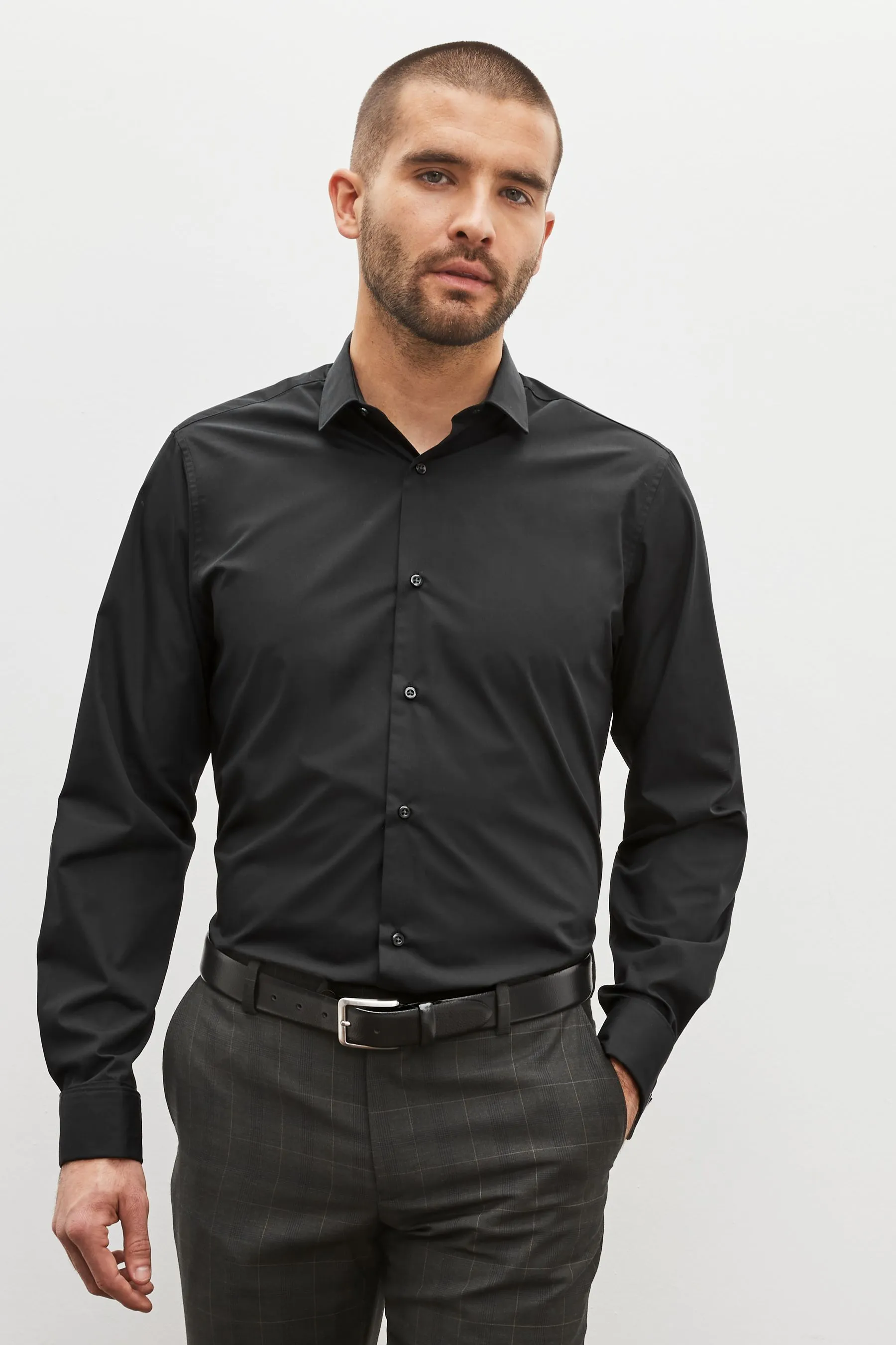 Camicia easy care con doppio polsino    
