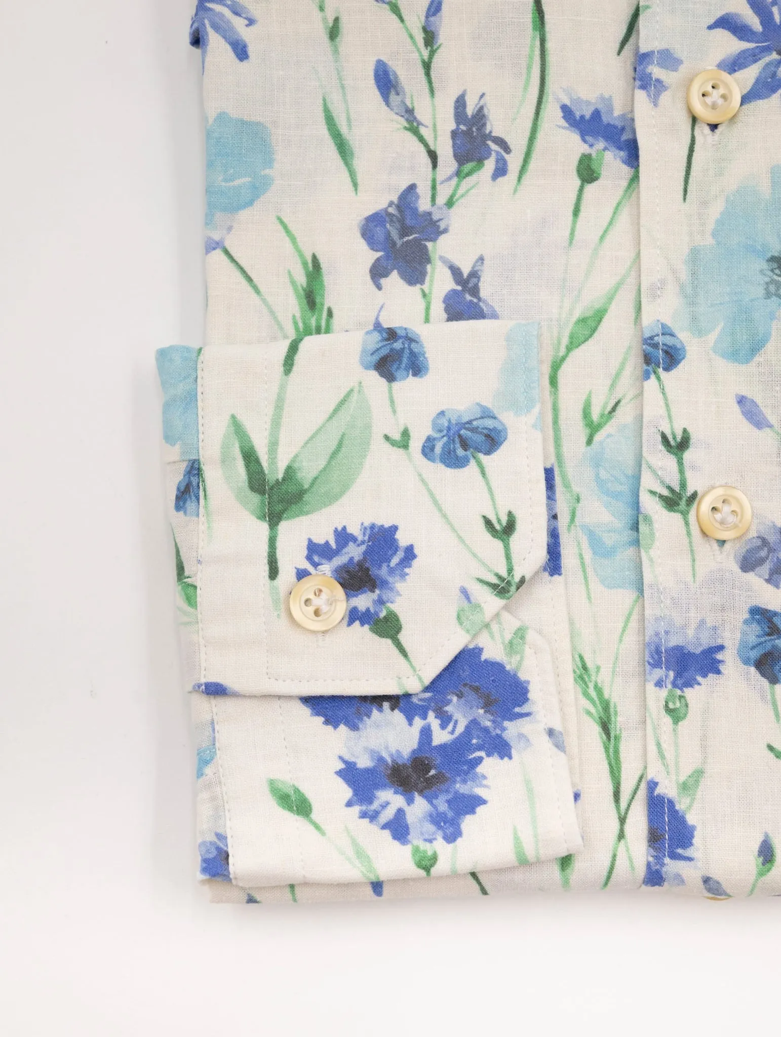 Camicia Four Stroke in Cotone Fantasia Floreale Bianca
