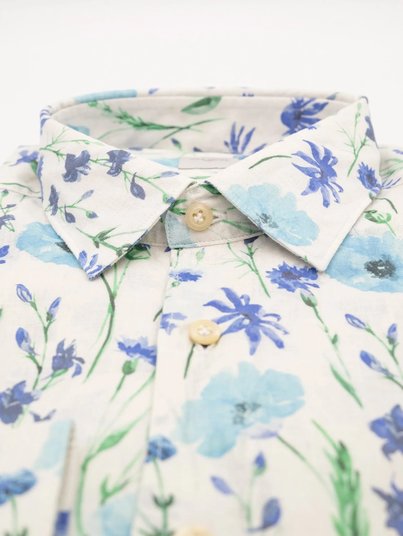 Camicia Four Stroke in Cotone Fantasia Floreale Bianca