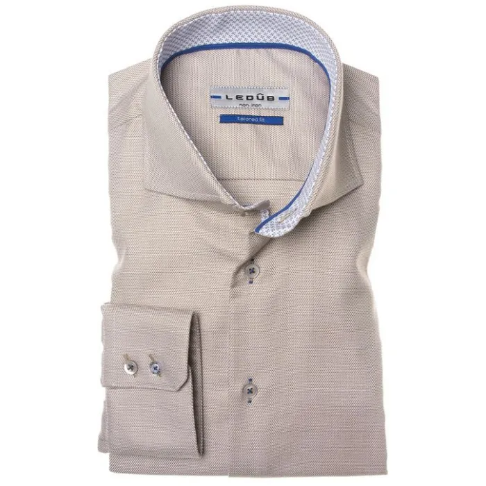 Camicia ledûb adattata su misura, champagne