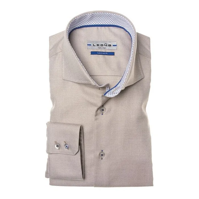 Camicia ledûb adattata su misura, champagne