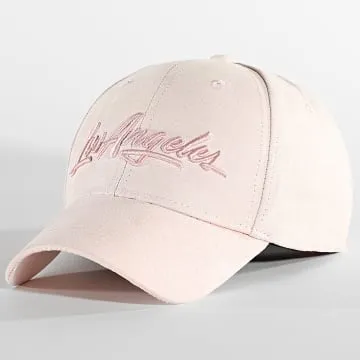 Cappello in pelle scamosciata rosa chiaro
