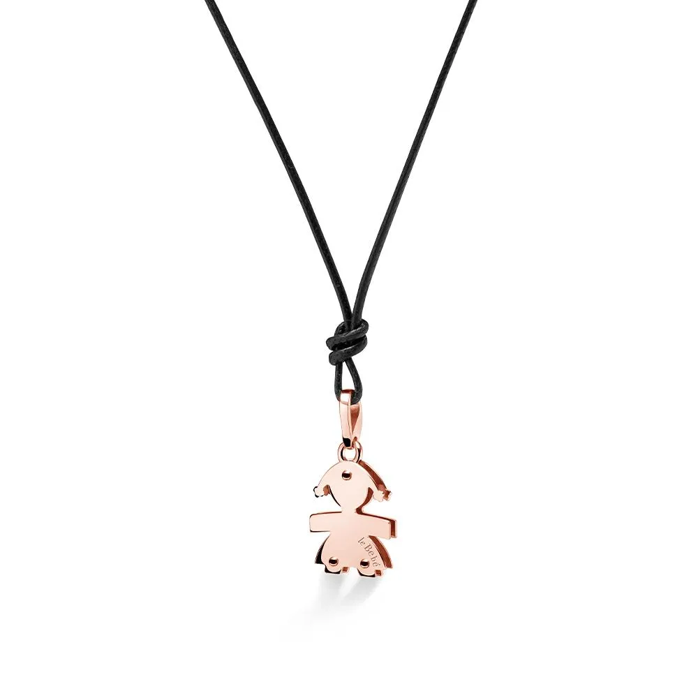 Ciondolo leBebe LBB067 Classici bimba oro rosa cuore diamanti ct 0,03