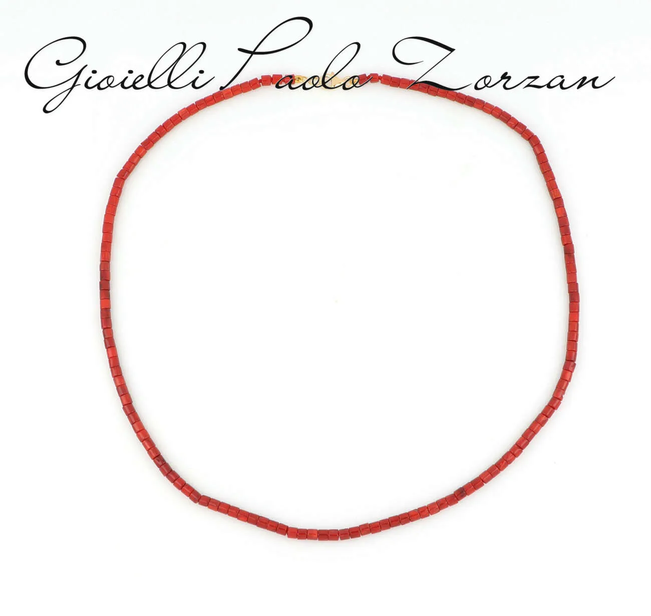 Collana girocollo in argento dorato e corallo  CRL24