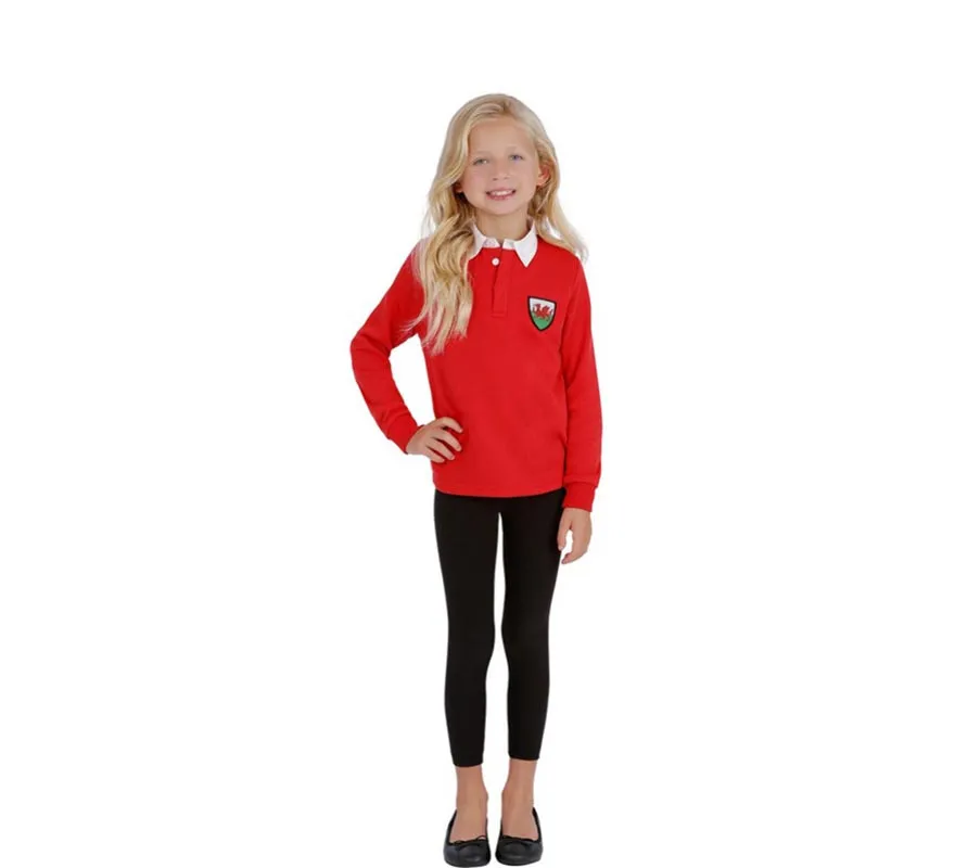 Costume o maglietta da rugby gallese per bambini