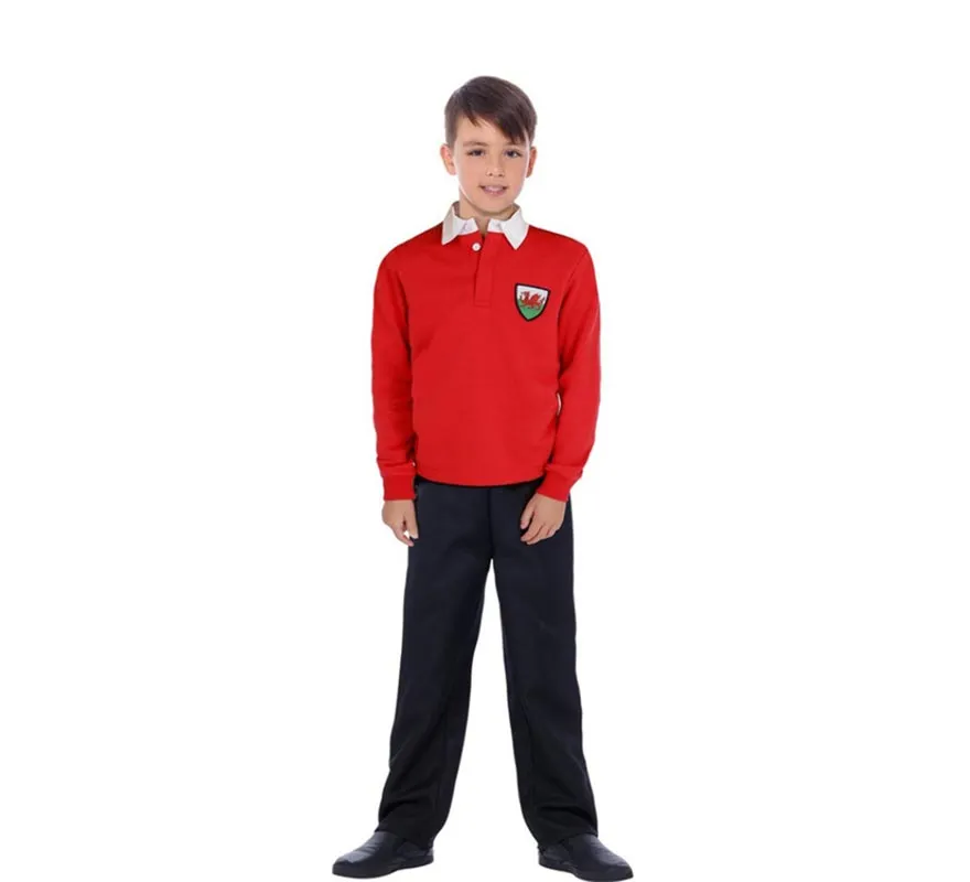 Costume o maglietta da rugby gallese per bambini