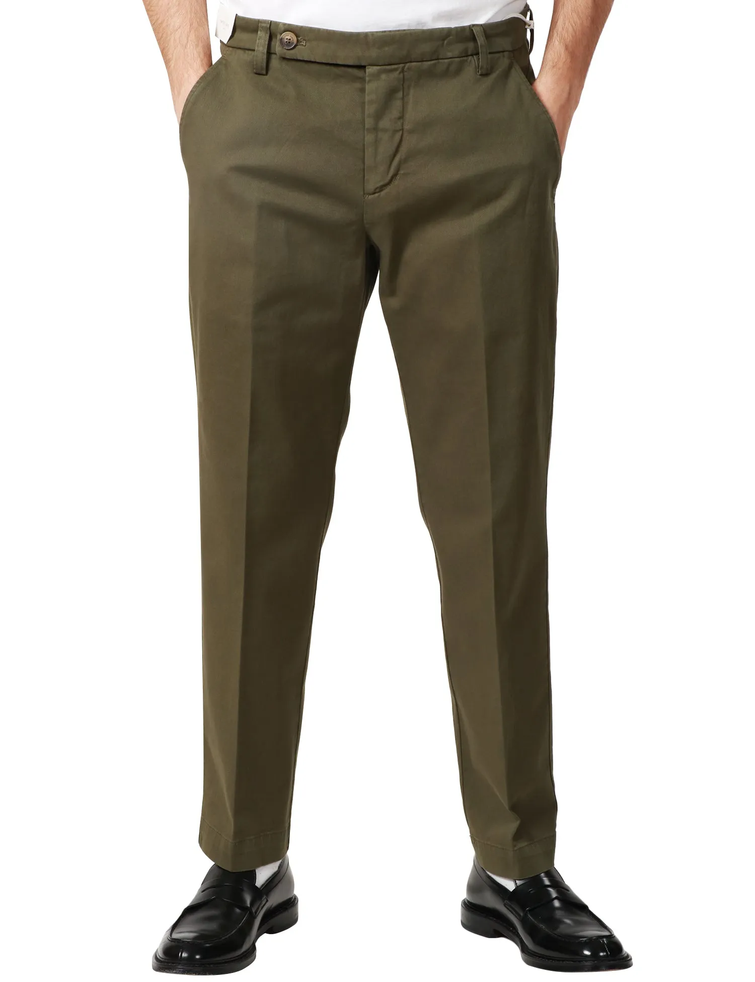 ENTRE AMIS PANTALONE UOMO ENTRE AMIS VERDE MILITARE TASCA AMERICA A GAMBA DRITTA