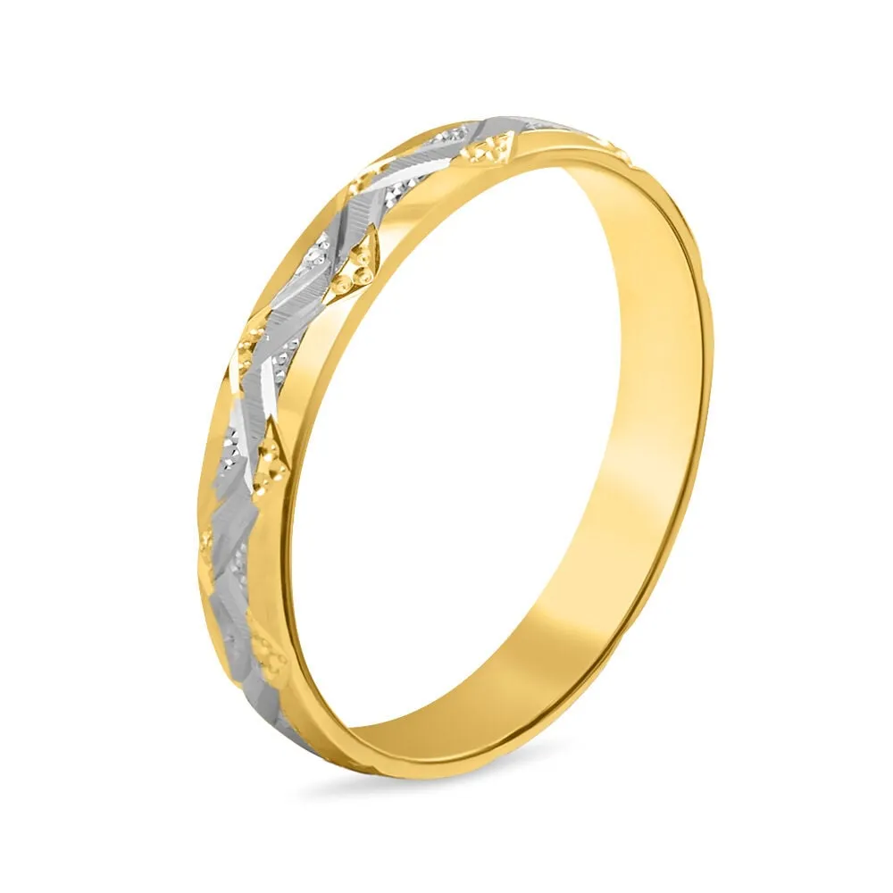 Fede Classica Diamantata 3 mm Oro Bicolore 750/1000 1676260