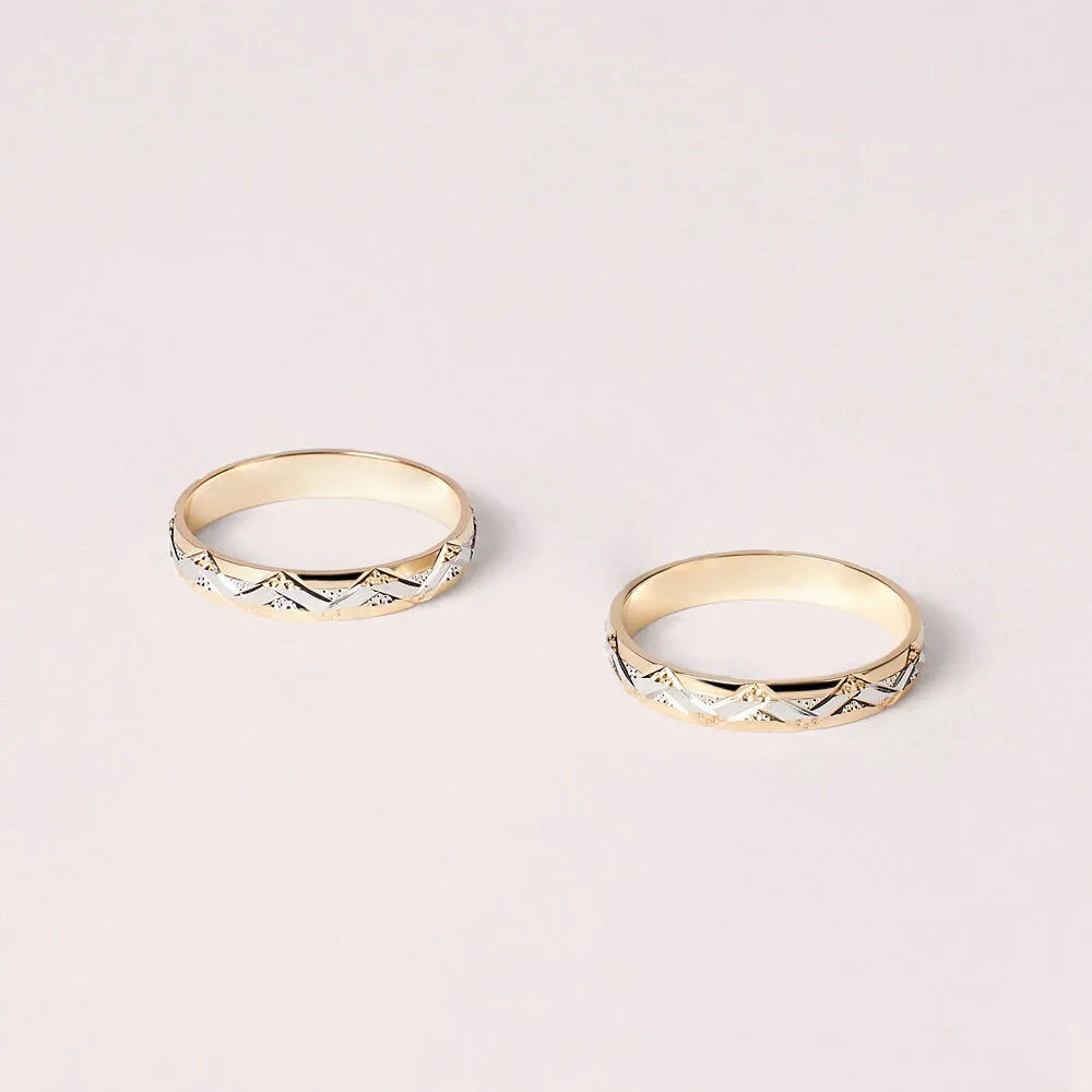 Fede Classica Diamantata 3 mm Oro Bicolore 750/1000 1676260