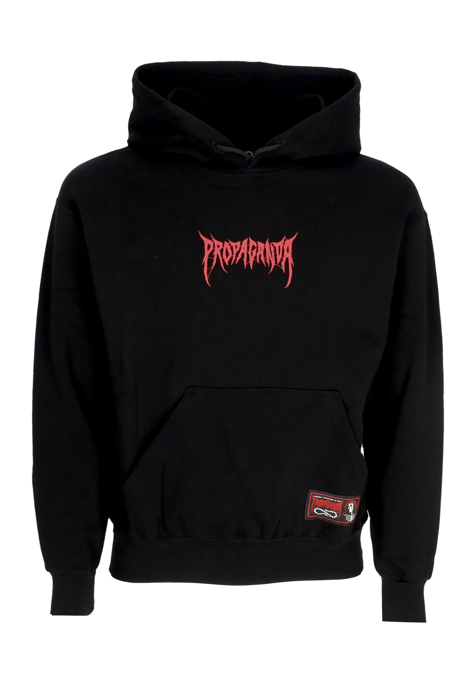 Felpa Cappuccio Uomo Ribs Crown Hoodie Black