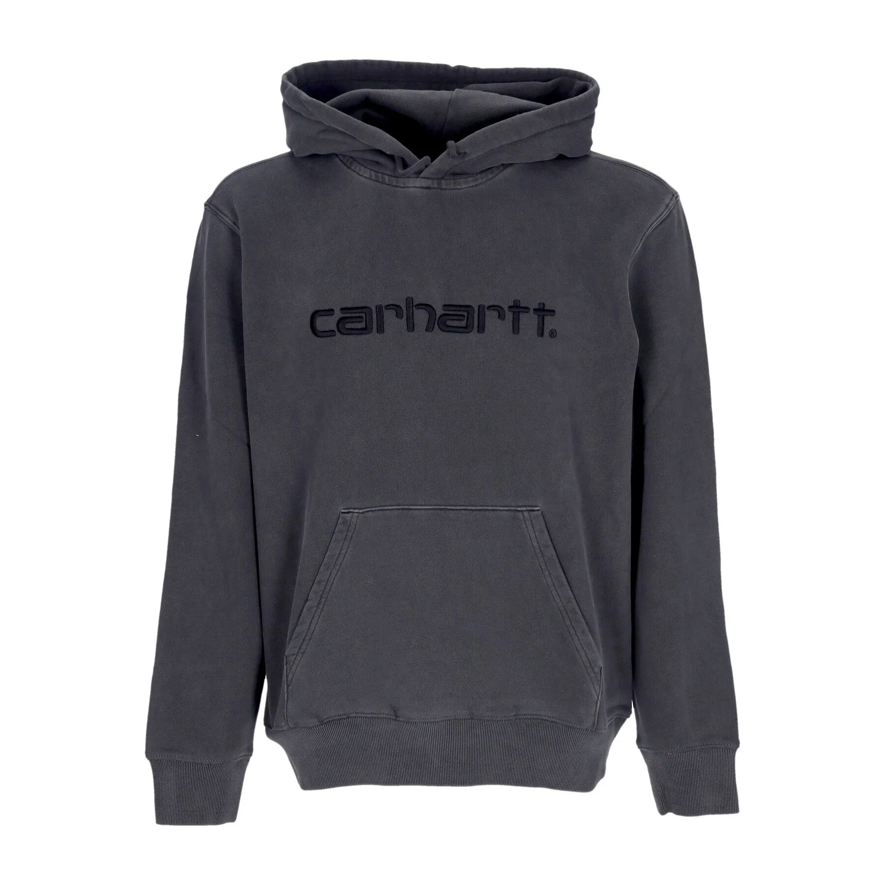 Felpa Leggera Cappuccio Uomo Duster Hoodie Black Garment Dyed