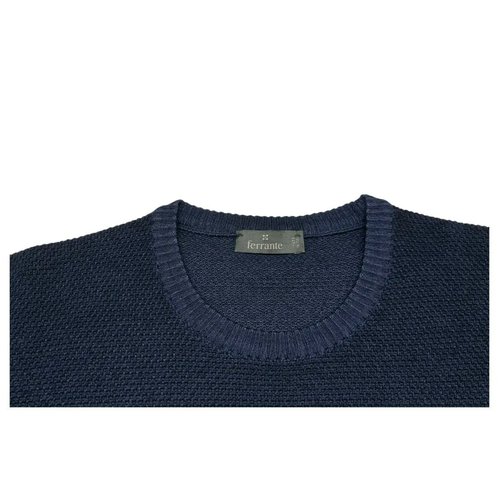 FERRANTE maglia uomo girocollo nido d'ape U22108 lana Merino MADE IN ITALY