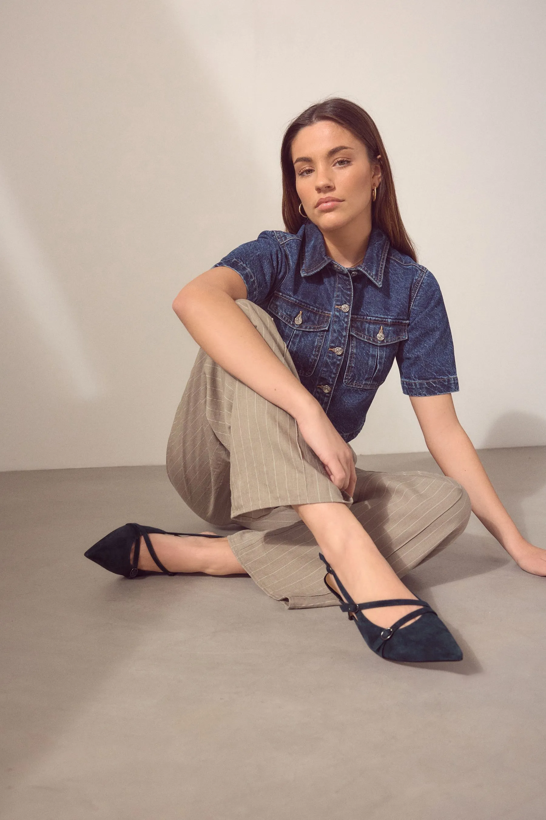 Forever Comfort® - Scarpe in pelle con tacco con cinturino posteriore e fibbia