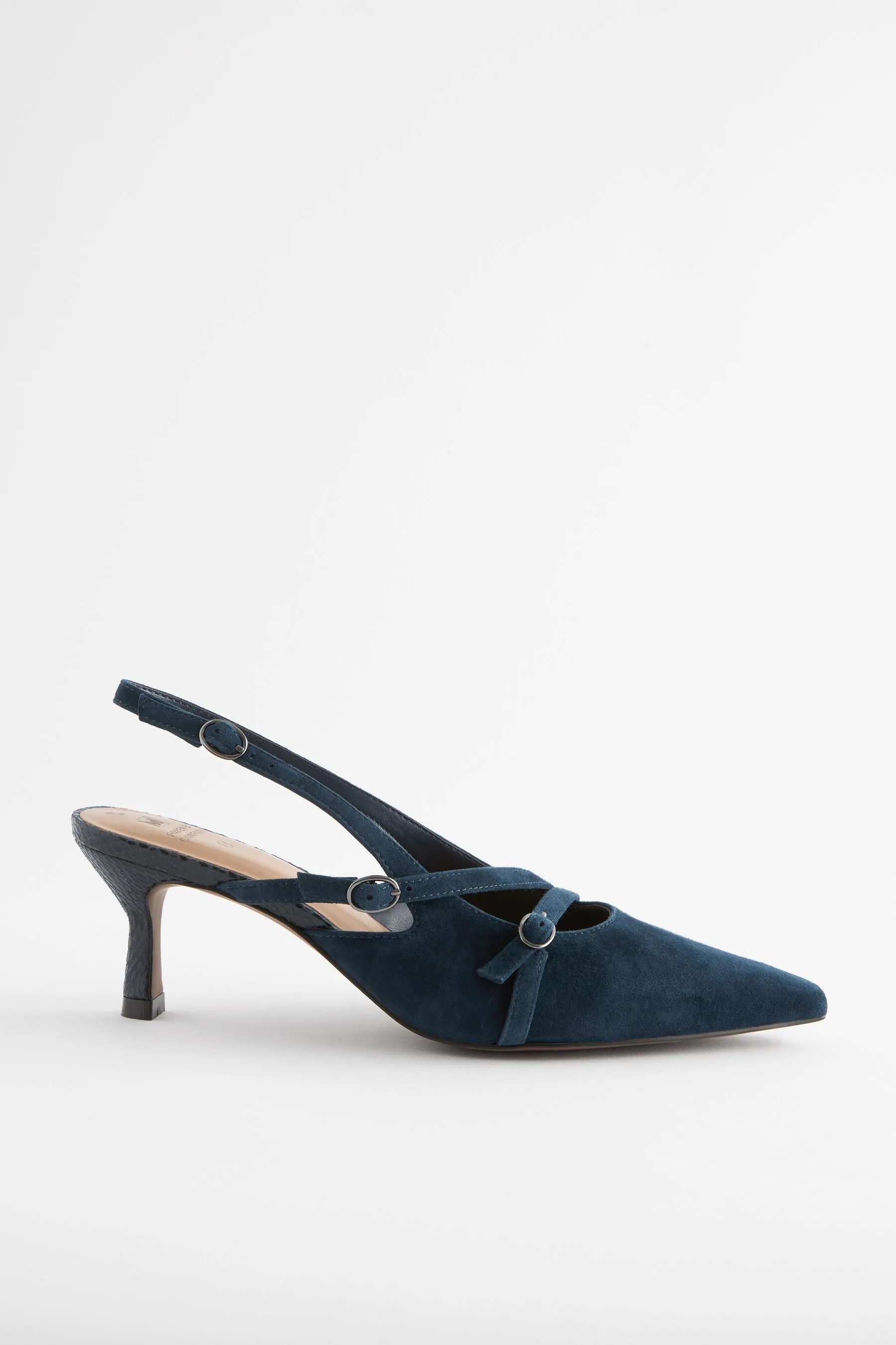 Forever Comfort® - Scarpe in pelle con tacco con cinturino posteriore e fibbia