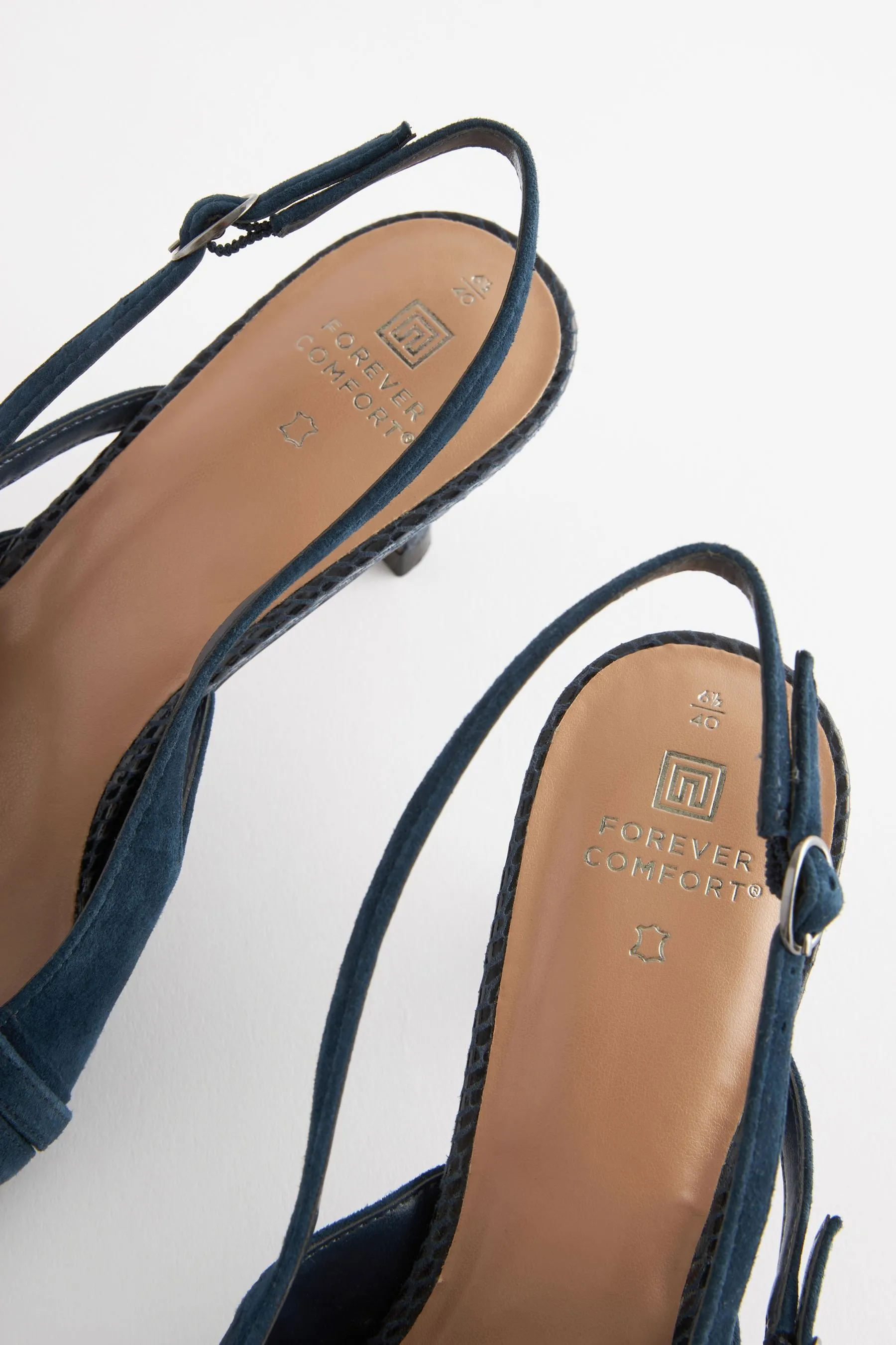 Forever Comfort® - Scarpe in pelle con tacco con cinturino posteriore e fibbia