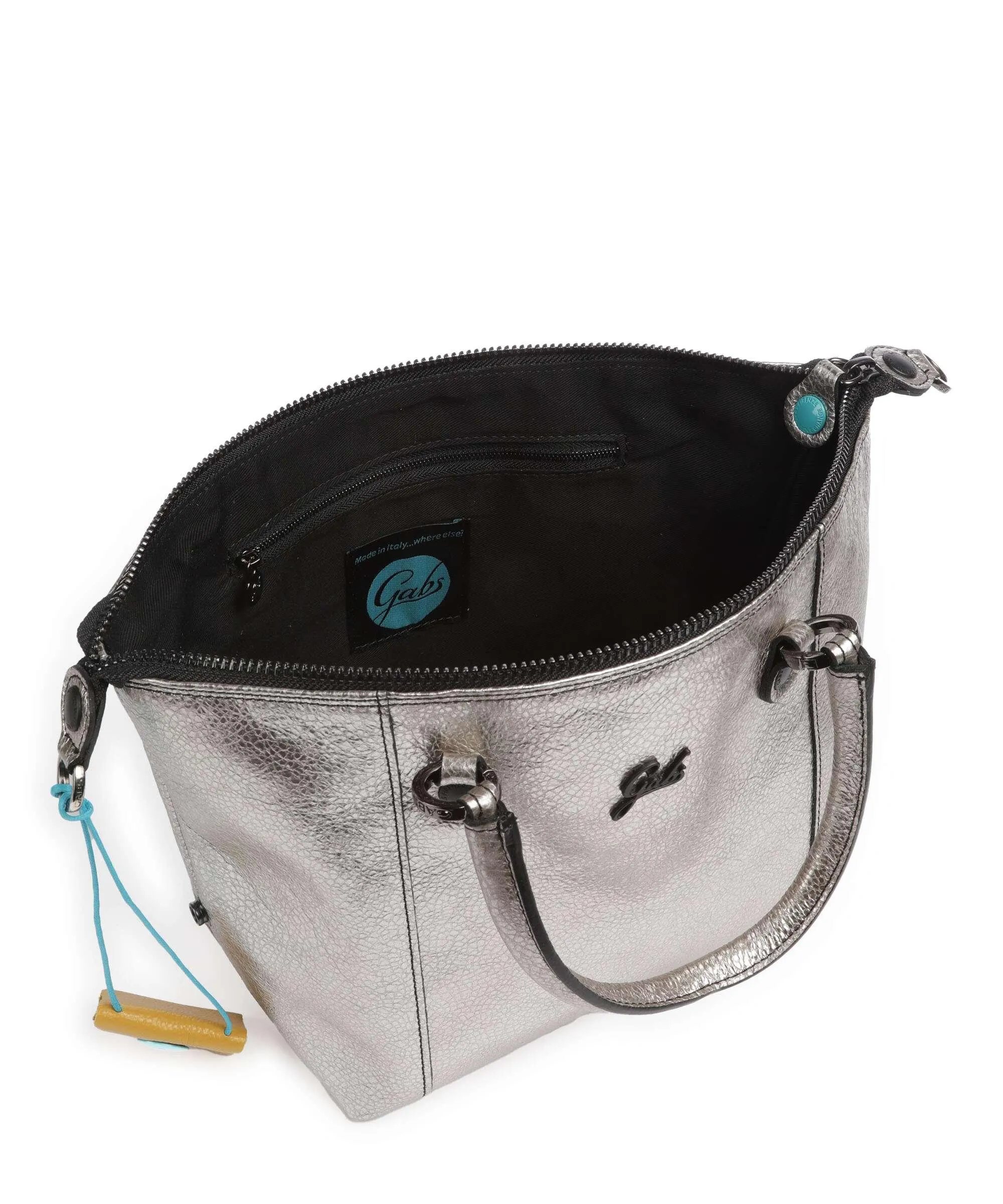 Gabs G3 Plus M Borsa a zainetto pelle di vitello grana argento  