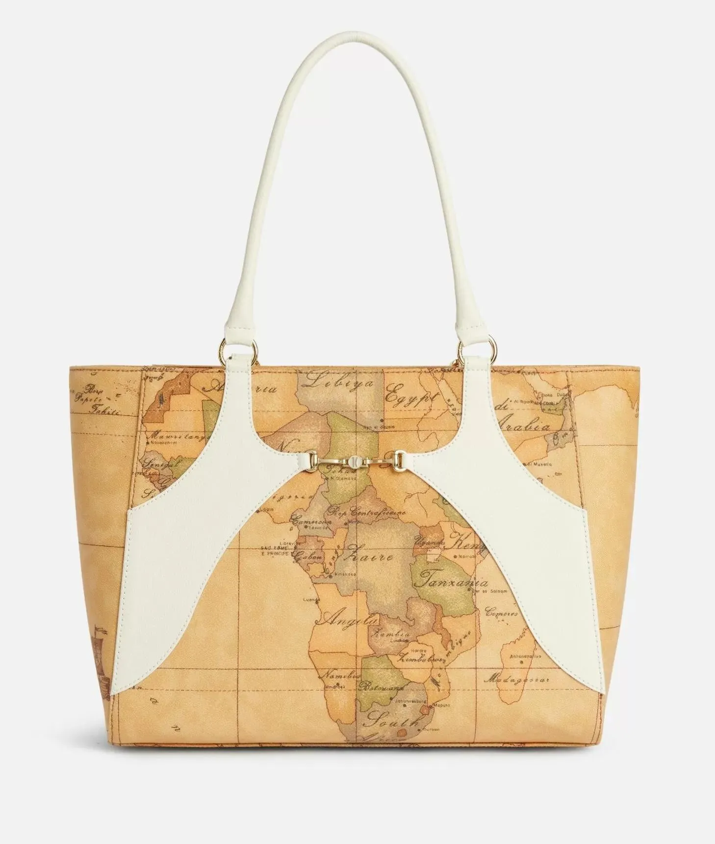 Geo Mira borsa shopping Bianco Cotton