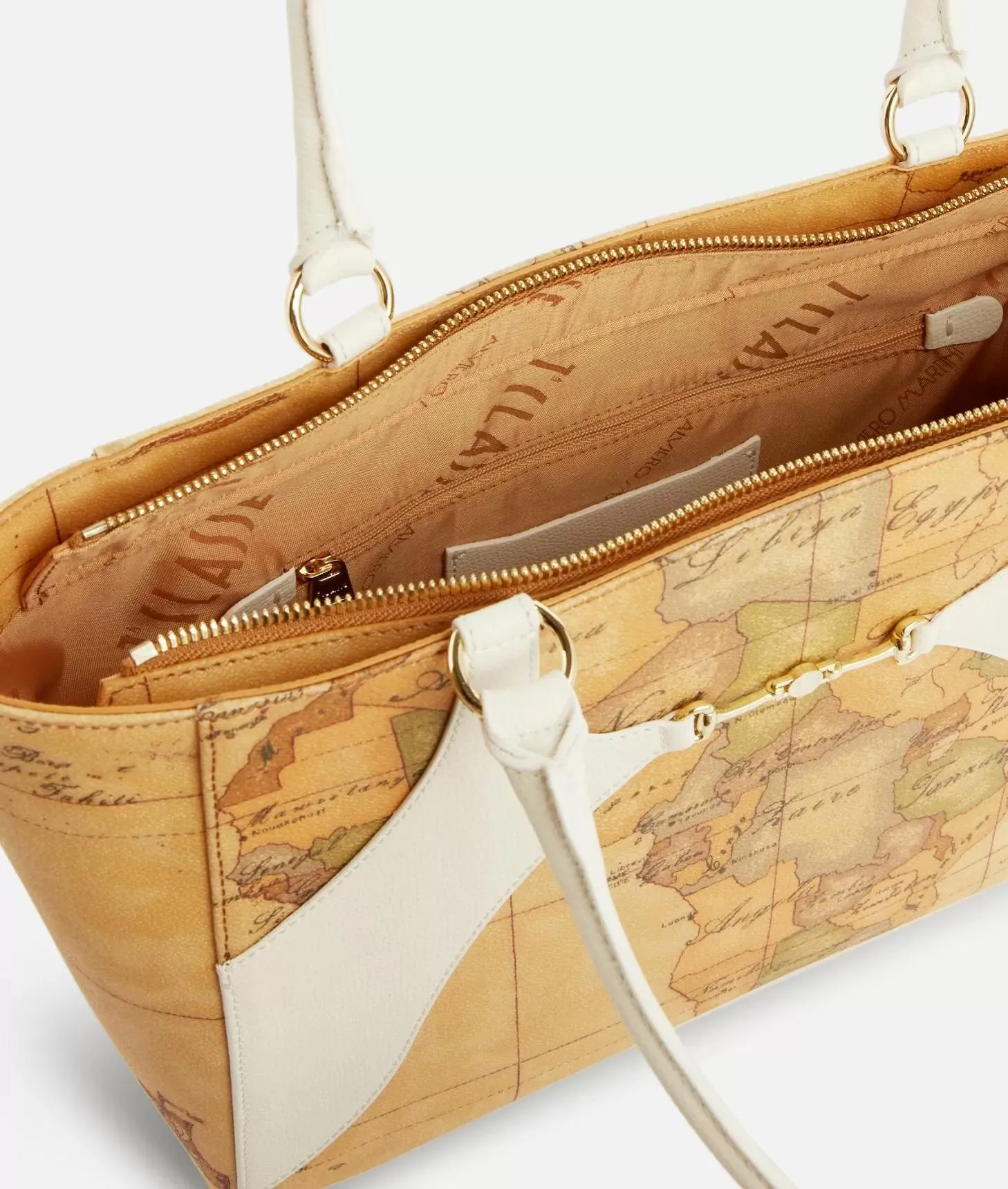 Geo Mira borsa shopping Bianco Cotton