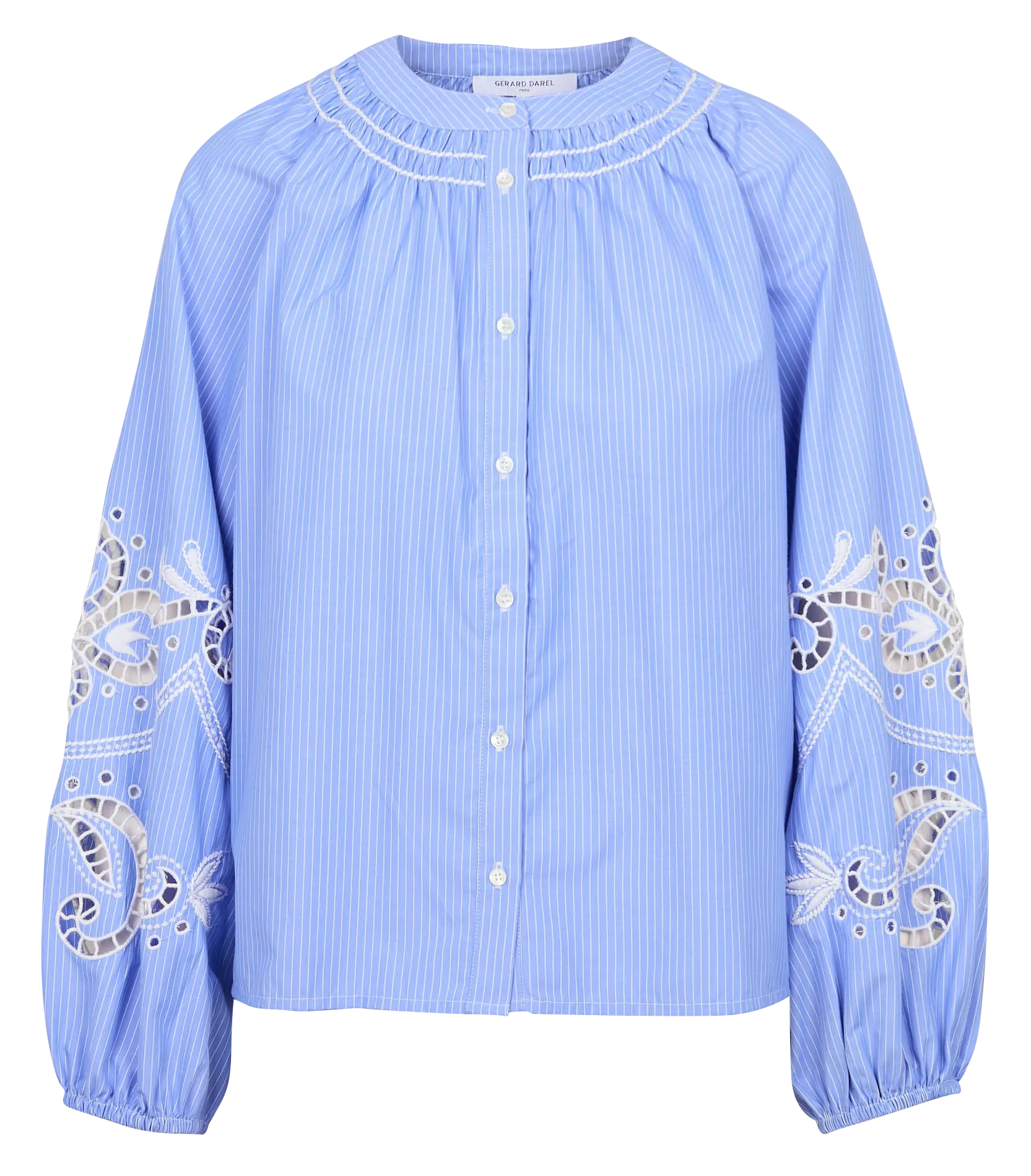  GERARD DAREL   BETHSABEE - Camicia ampia a righe e ricamata | Blu