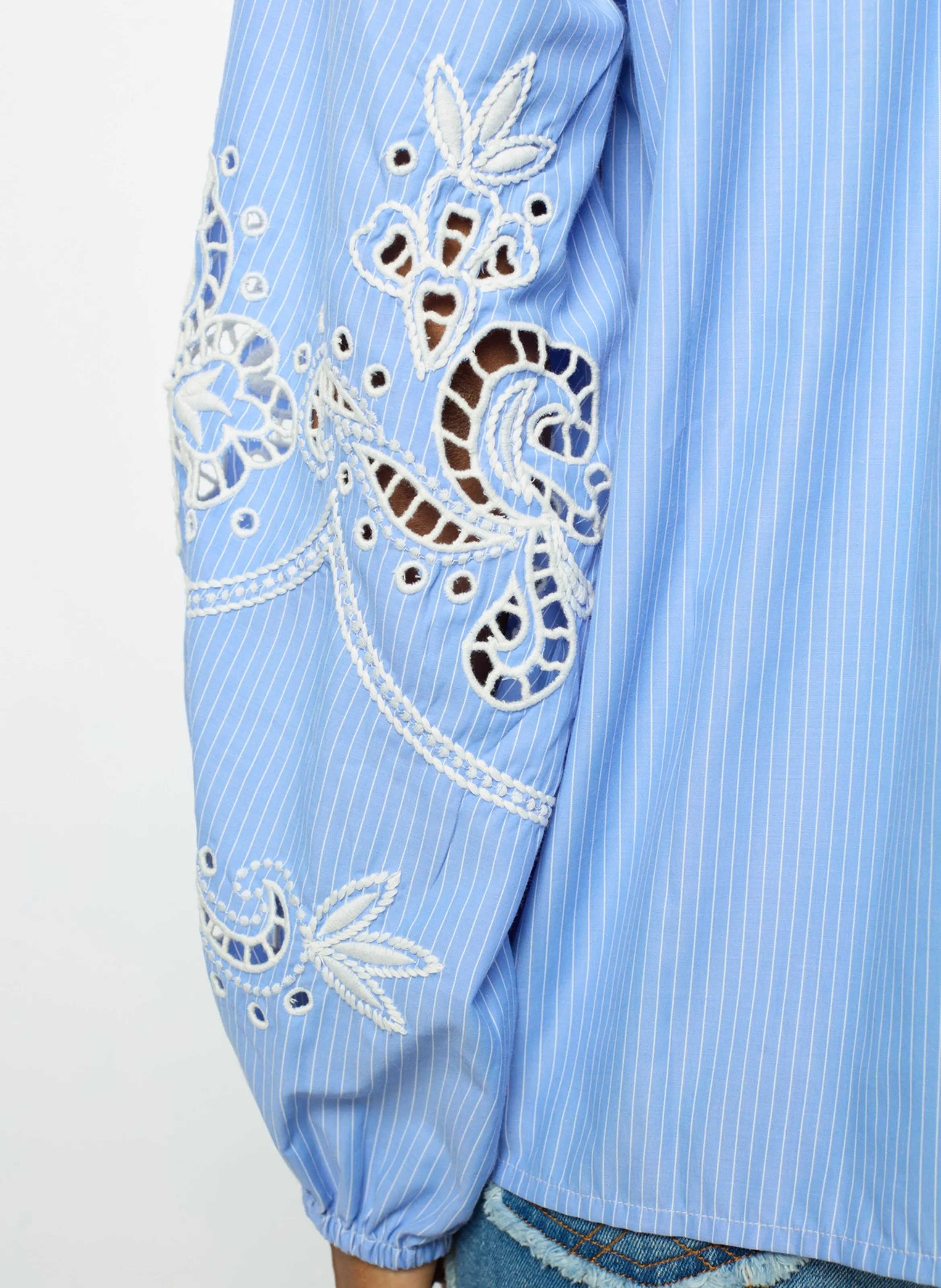  GERARD DAREL   BETHSABEE - Camicia ampia a righe e ricamata | Blu