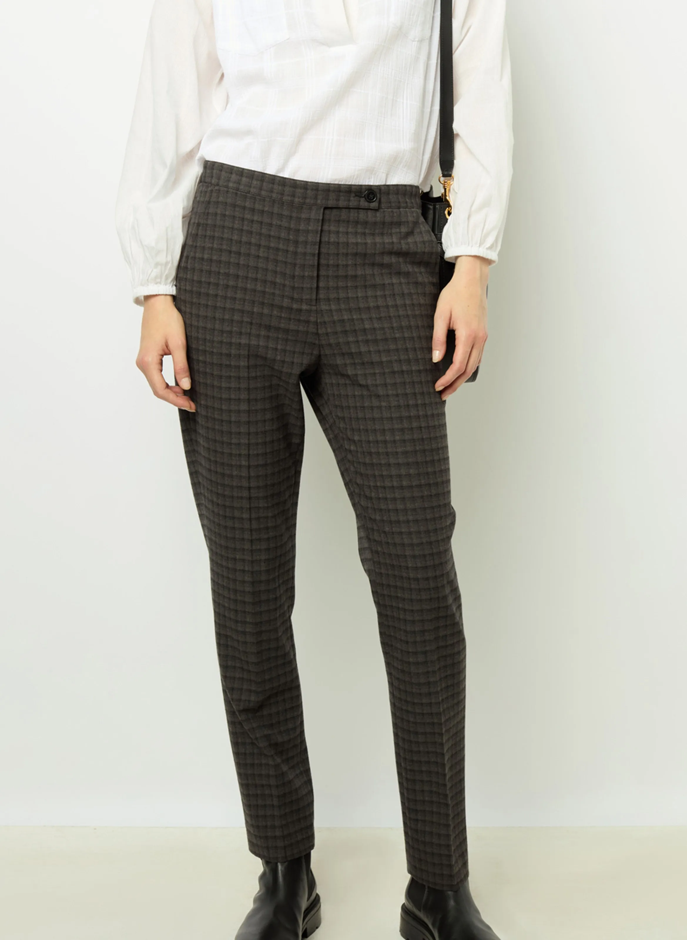  GERARD DAREL   NOELIE - Pantaloni aderenti a quadri | Grigio