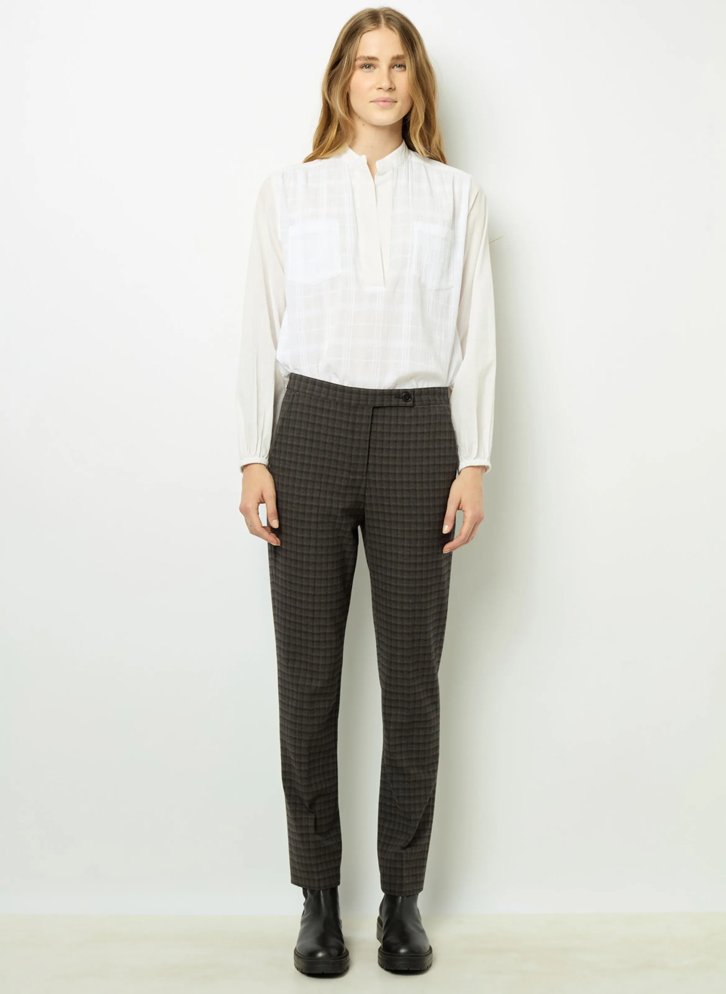  GERARD DAREL   NOELIE - Pantaloni aderenti a quadri | Grigio