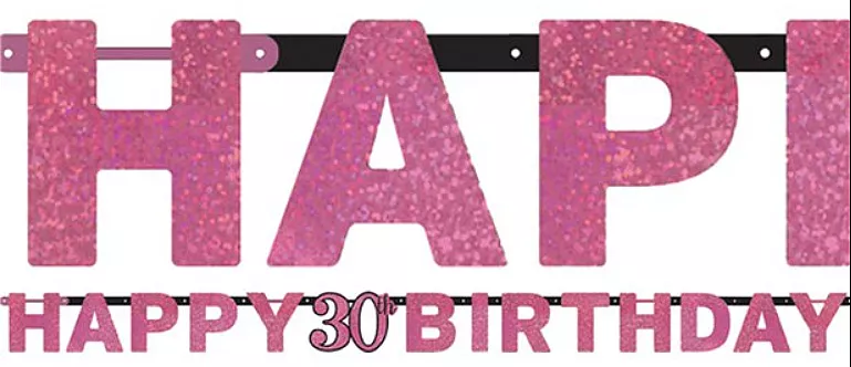 Ghirlanda happy birthday 30 anni 2,13cm