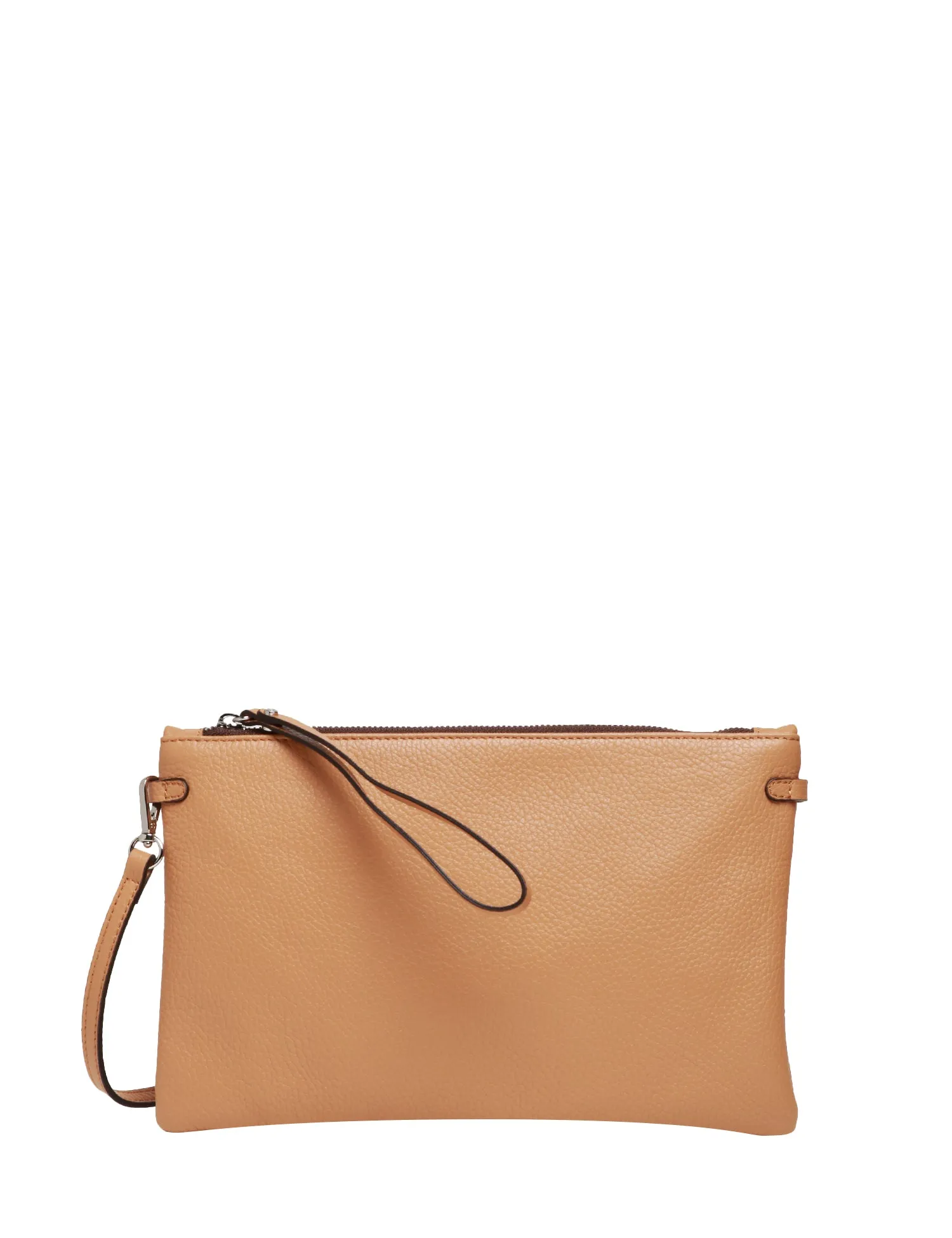 GIANNI CHIARINI BORSA DONNA GIANNI CHIARINI NATURALE HERMY MODELLO CLUTCH IN PELLE MARTELLATA CON TRACOLLA REMOVIBILE