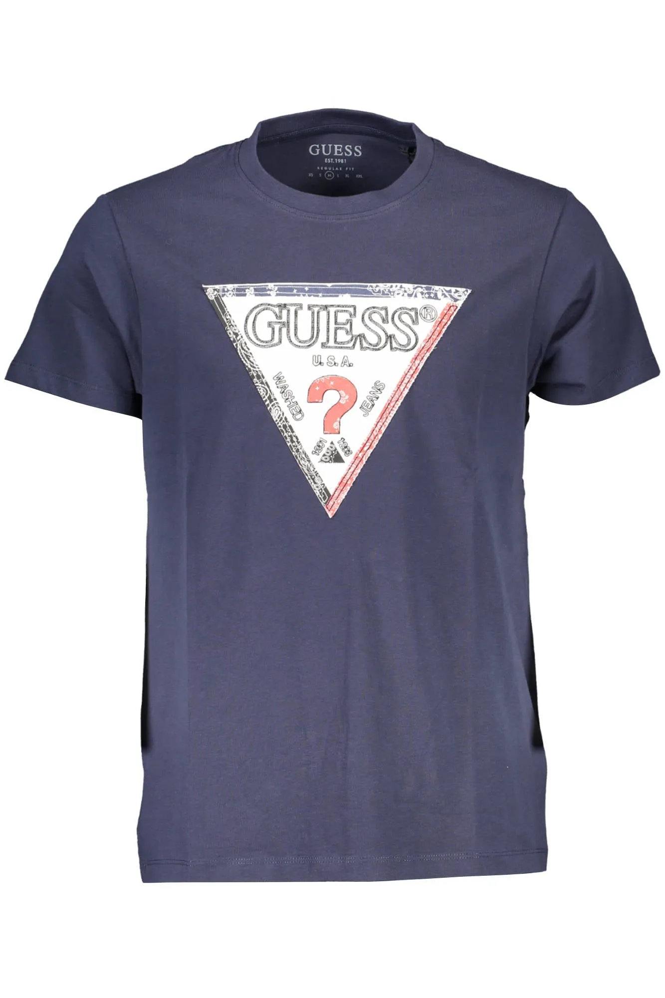 GUESS JEANS T-SHIRT MANICHE CORTE UOMO BLU