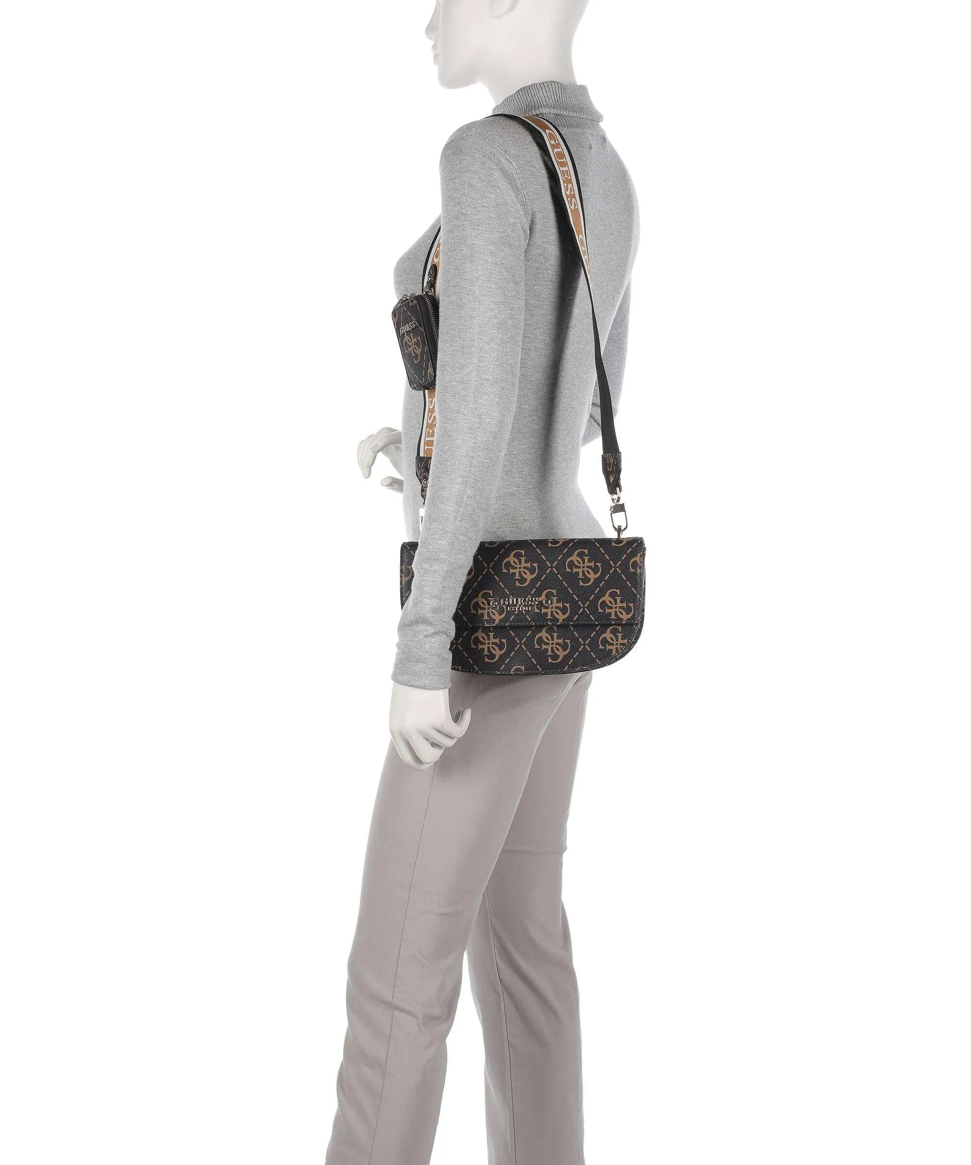  Guess Rea Borsa a tracolla pelle sintetica marrone scuro  