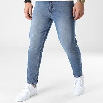 Jeans slim cropped in denim blu