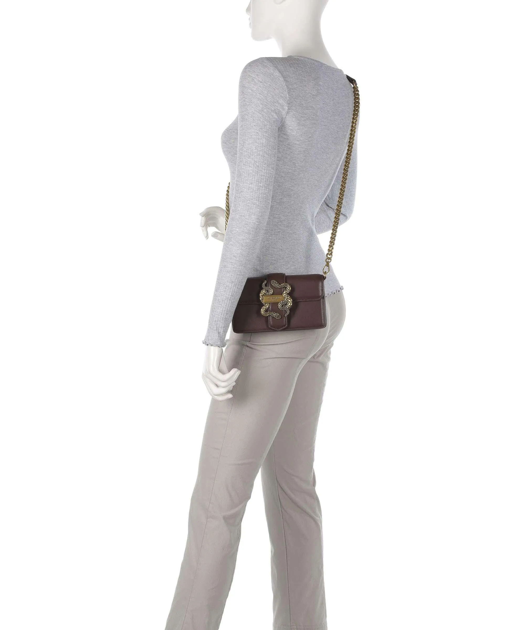  Just Cavalli Range A Style 11 Borsa a tracolla pelle sintetica marrone scuro  