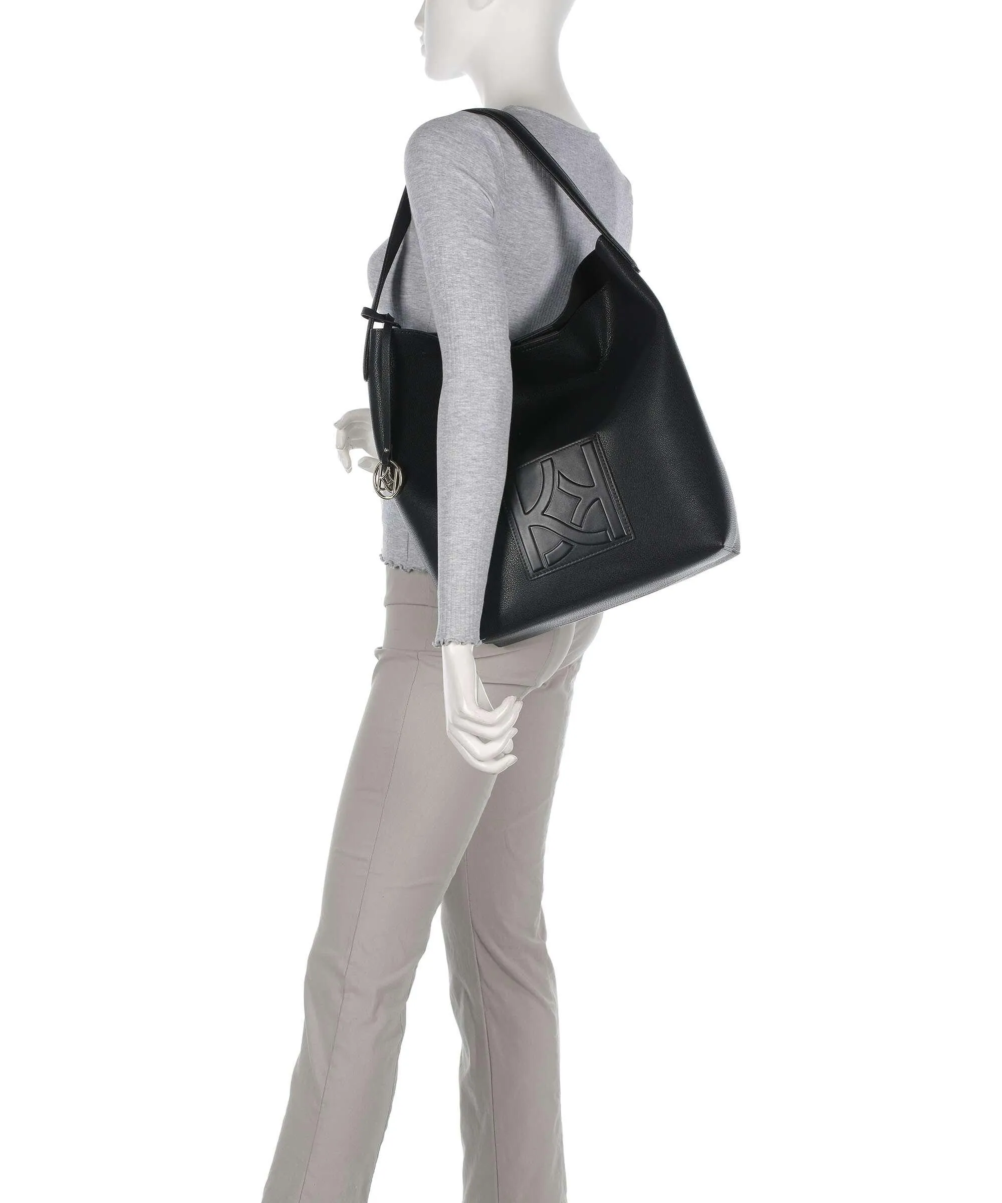  Kazar Jerriar Borsa hobo pelle granulata nero  
