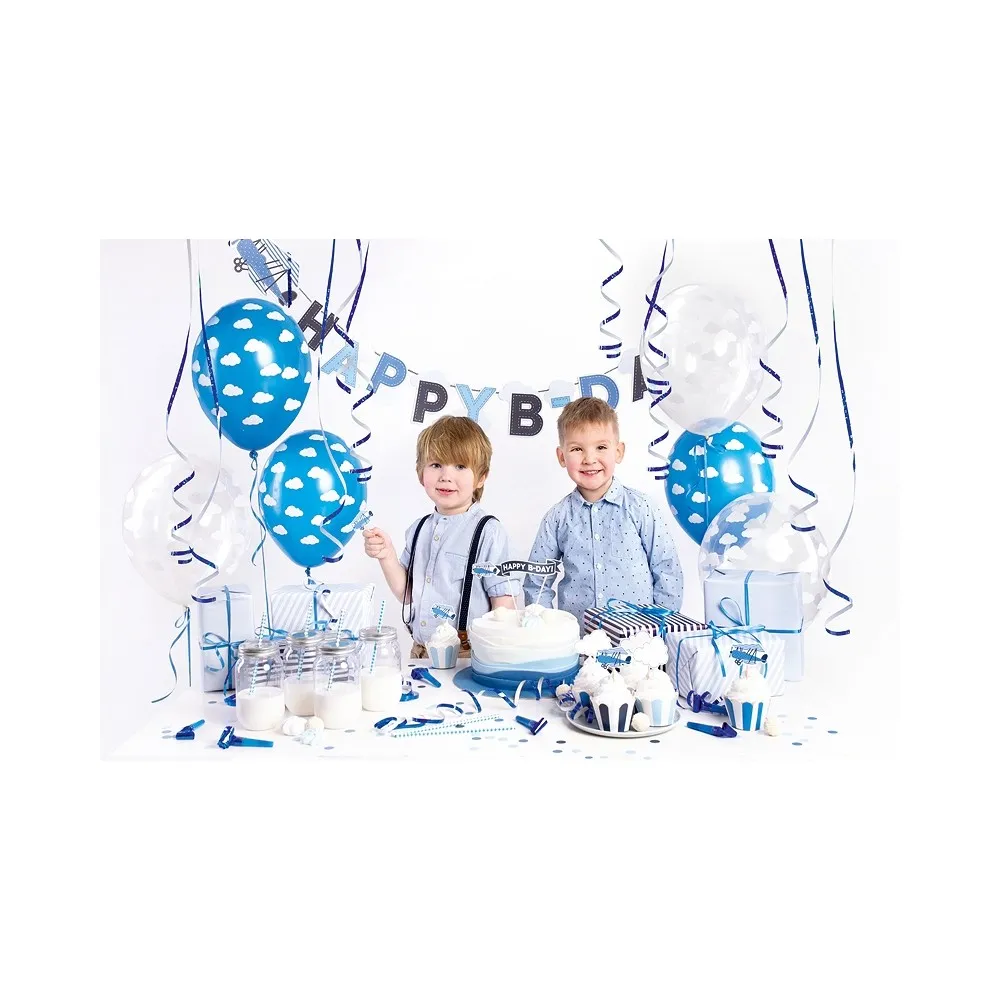 Kit Decorazioni Party Box Little Plane Festa Tema Aeroplani, elicotteriset da 39 Pezzi