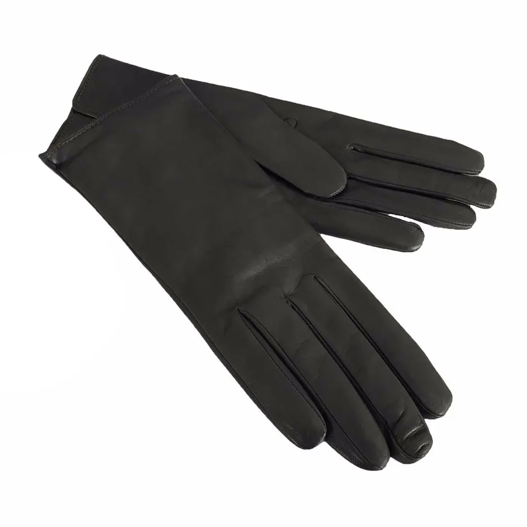 LA BOTTEGA DEL GUANTO guanti donna grigio 100% pelle e cashmere MADE IN ITALY