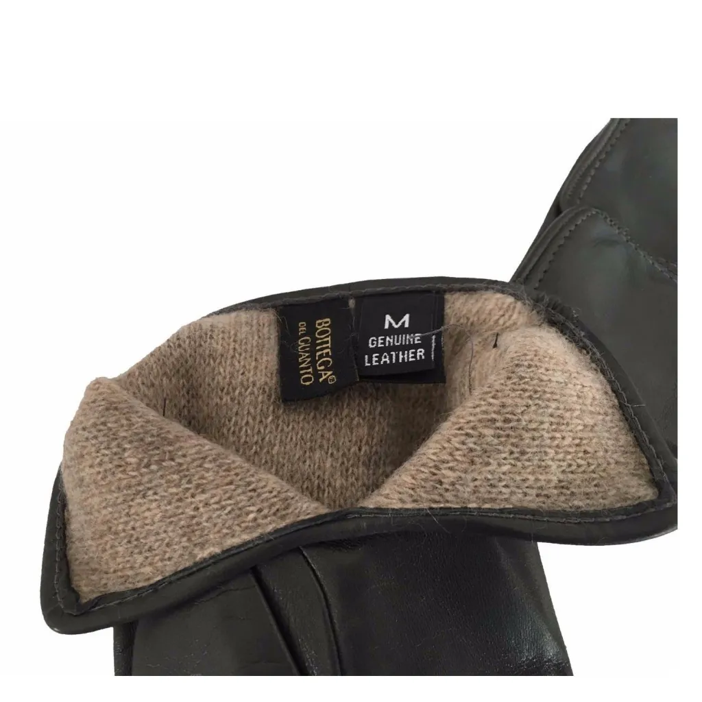 LA BOTTEGA DEL GUANTO guanti donna grigio 100% pelle e cashmere MADE IN ITALY
