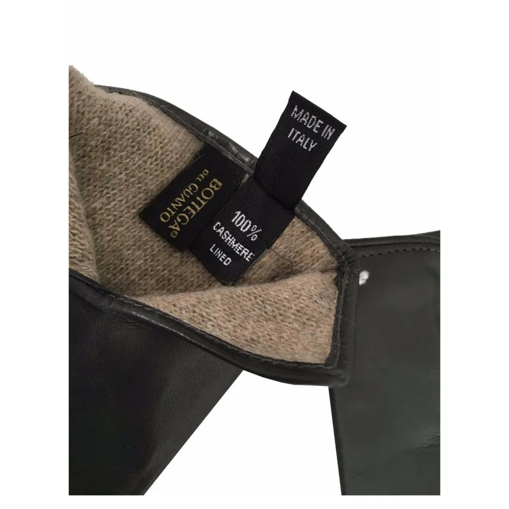 LA BOTTEGA DEL GUANTO guanti donna grigio 100% pelle e cashmere MADE IN ITALY