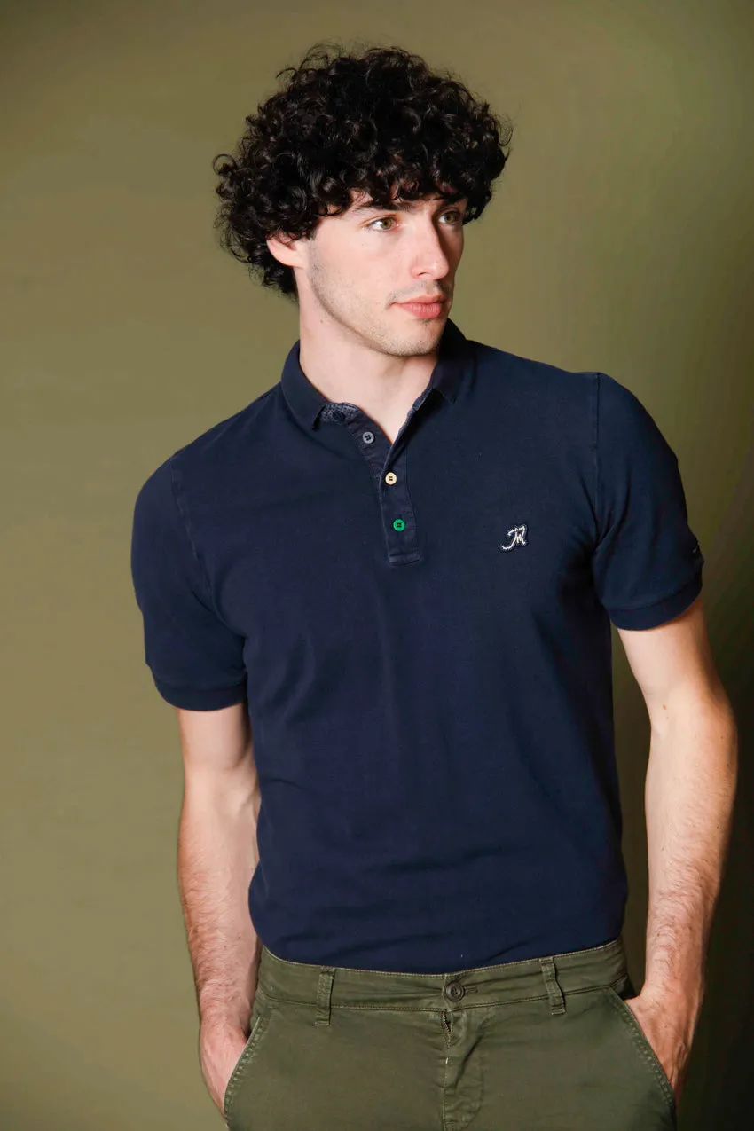 Leopardi polo homme en piquet avec détails de couture régulier ①